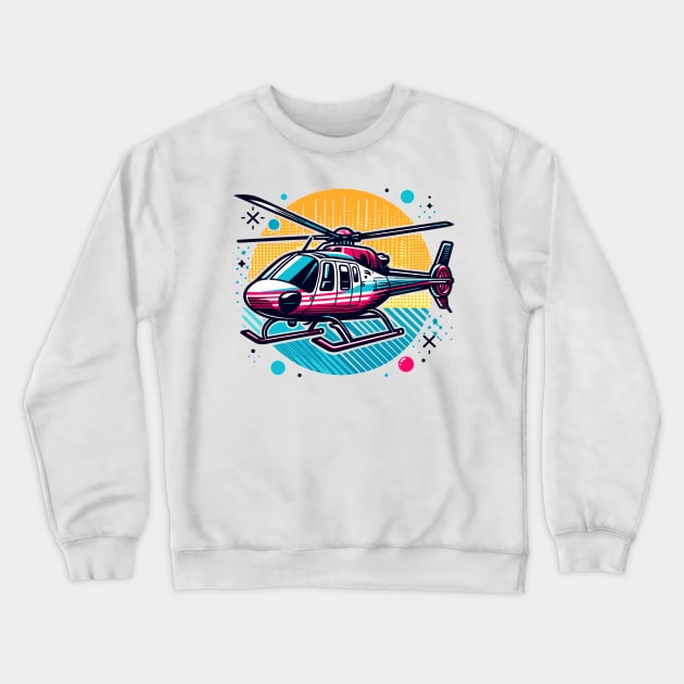 Helicopter Crewneck Sweatshirt by Vehicles-Art